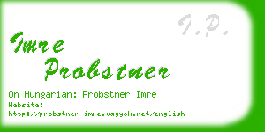 imre probstner business card